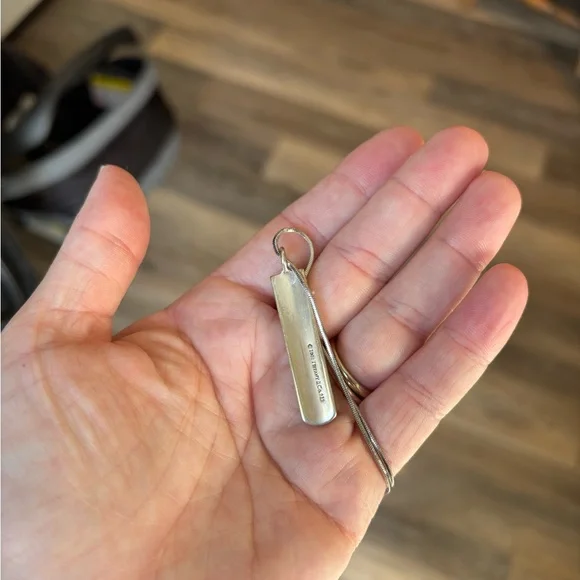 Tiffany & Co Sterling Silver 1837 Bar Pendant 18" Snake Chain Necklace - Picture 2 of 4